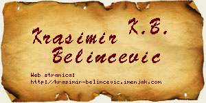 Krasimir Belinčević vizit kartica